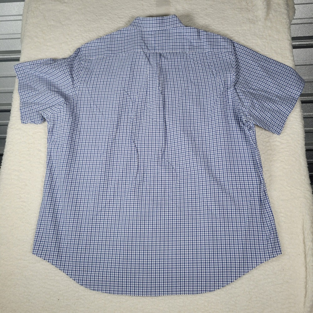 Ralph Lauren Button Down Shirt Mens XXL Blue White Gingham Short Sleeve Check - Picture 13 of 13